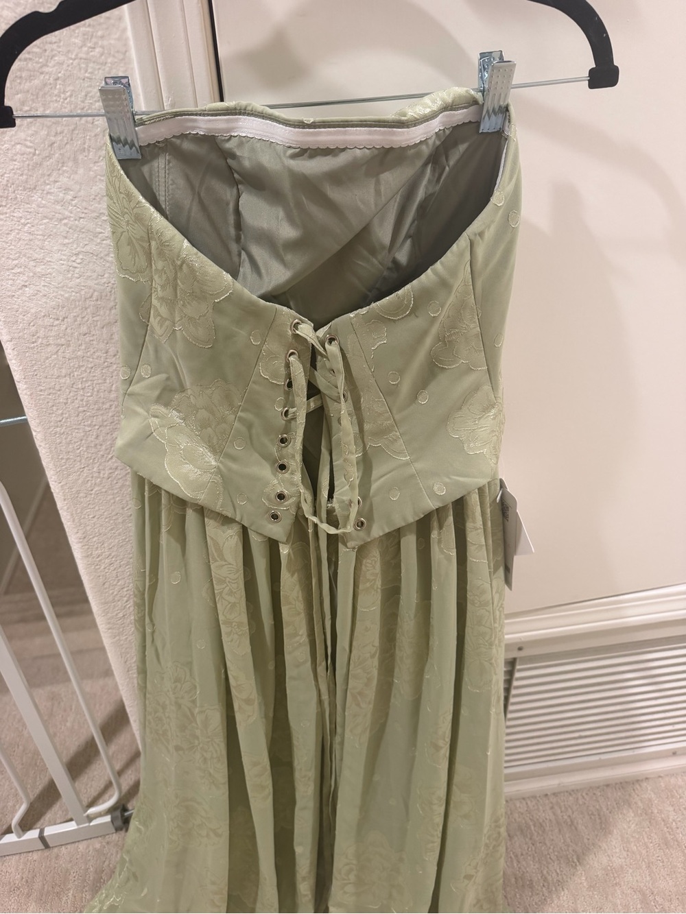 NWT Azazie Isaura Celadon Maxi Dress in Green Size 6 - Picture 12 of 15